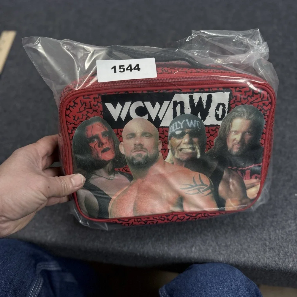 WCW nWo Wrestling Lunch Box Bag 1990s Red STING Goldberg Nash
